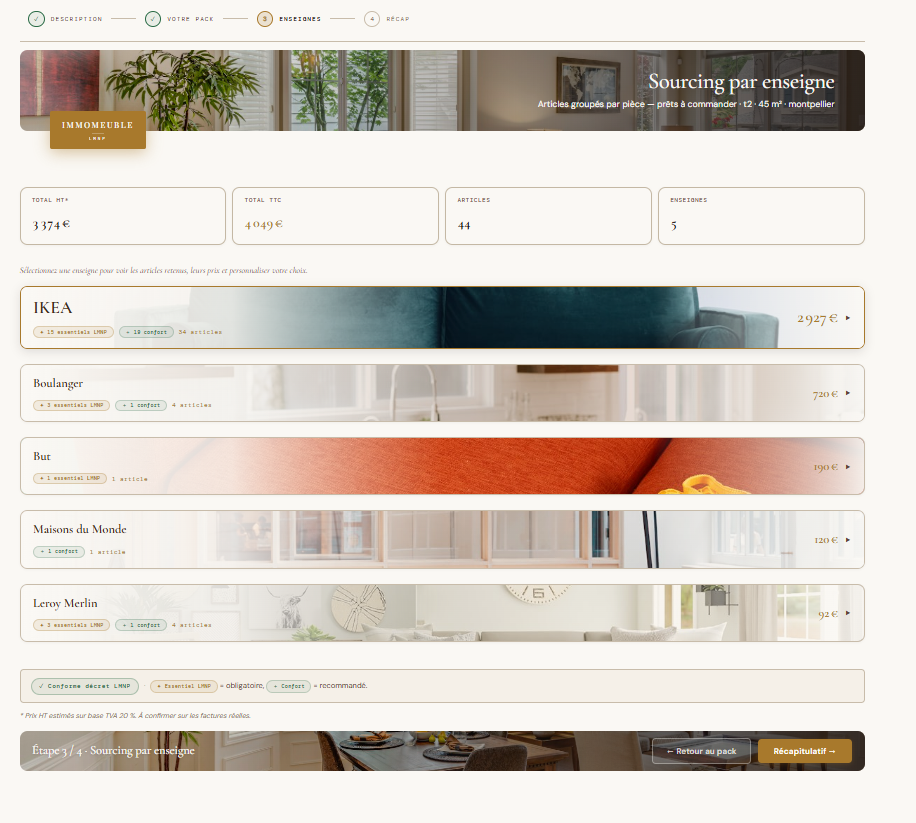 Étape 3 — Enseignes partenaires